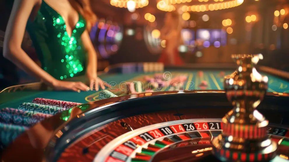Live casino dealer table with cards and chips on winph11